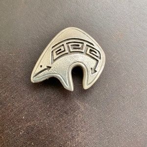 Native American Sterling Silver Pin - Signed